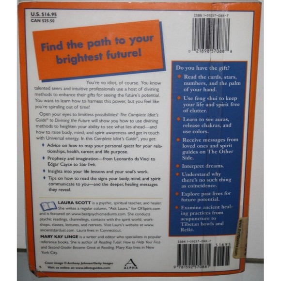 3/$15 Complete Idiot's Guide to Divining the Future; zlaura Scott Softcover - Picture 5 of 5